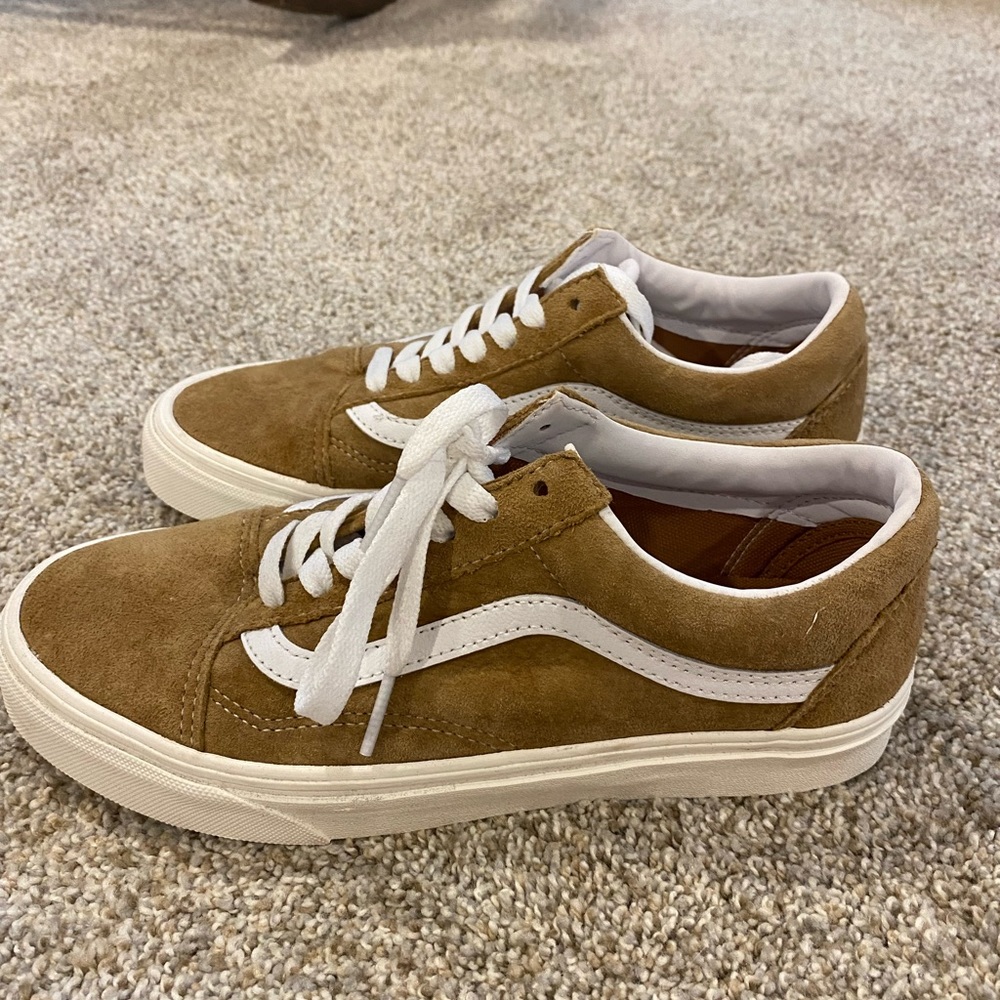 Brand New Vans Pig Suede Old Skool Tobacco Brown Sneakers